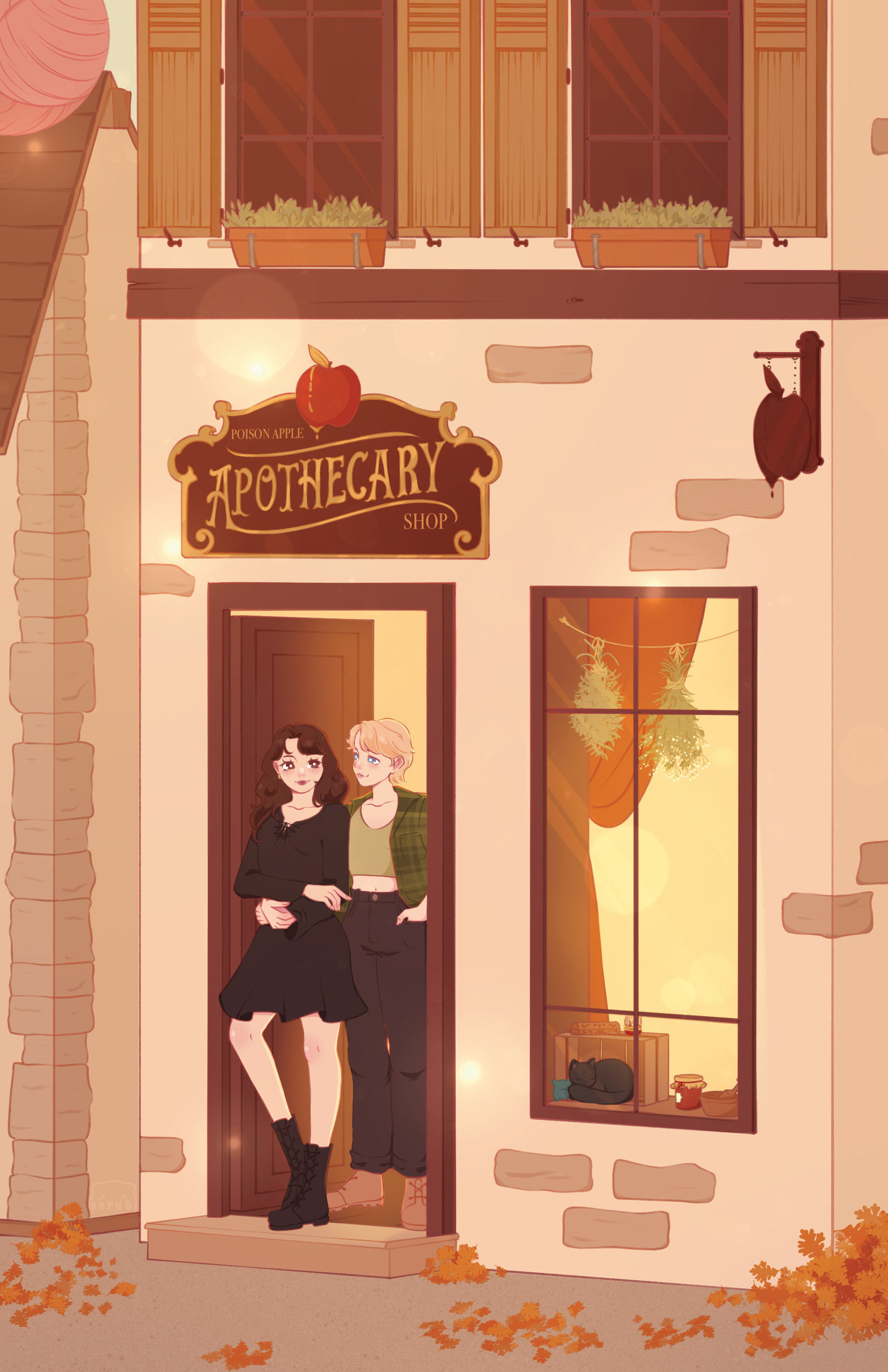 Pumpkin Spice &amp; Poltergeist - K.Elle MORRISON, Ali K. MULFORD (Illustration promotionnelle)