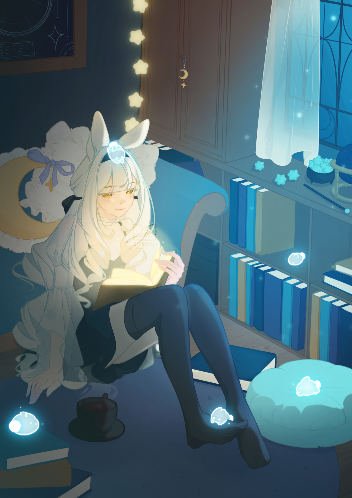 Reading Under the Moonlight